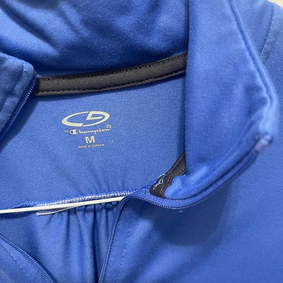 Champion athletic jacket medium blue long sleeve half zip - Picture 4 of 7